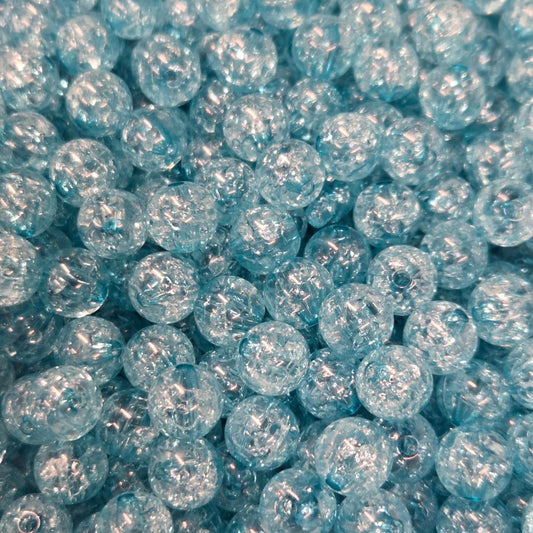 Aqua 12mm Acrylic Crackle Beads