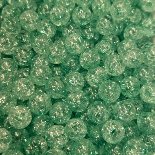 Teal 12mm Acrylic Crackle Beads
