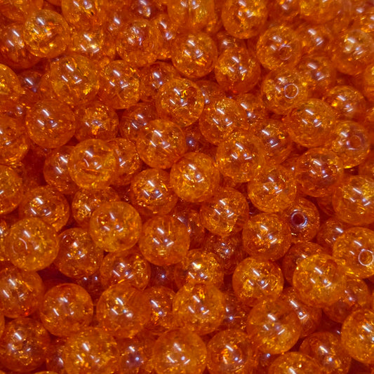 Orange 12mm Acrylic Crackle Beads
