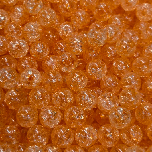 Peach 12mm Acrylic Crackle Beads