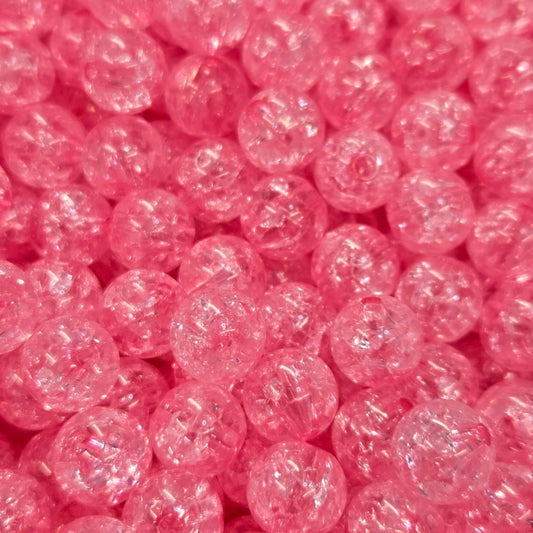 Bubblegum 12mm Acrylic Crackle Beads