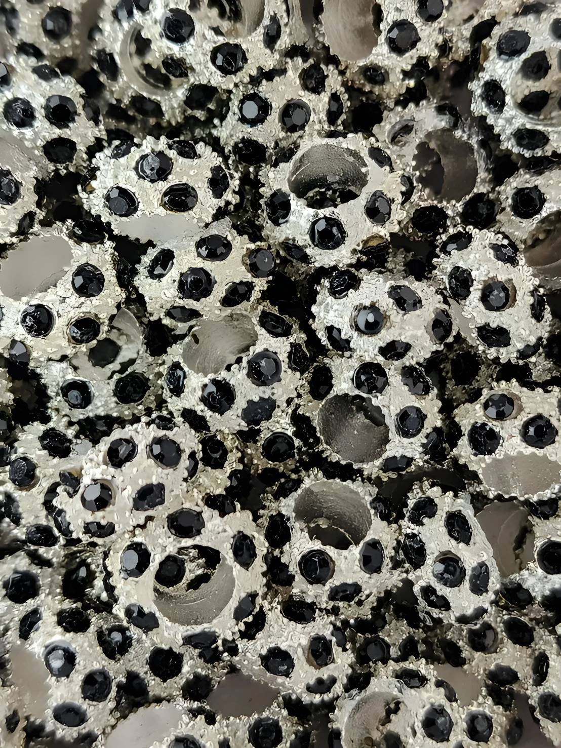 Black Metal Rhinestone Spacer Beads
