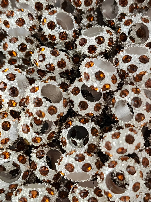 Brown Metal Rhinestone Spacer Beads
