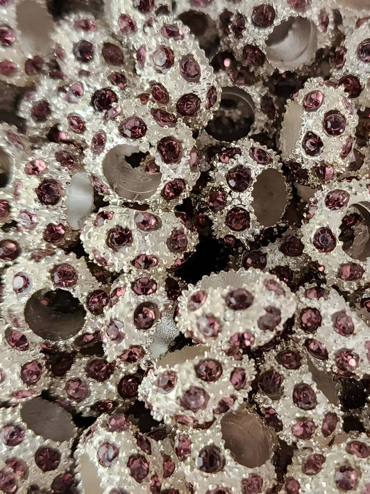 Purple Metal Rhinestone Spacer Beads