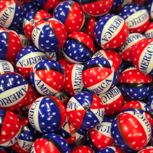 America the Beautiful 20mm Acrylic Beads