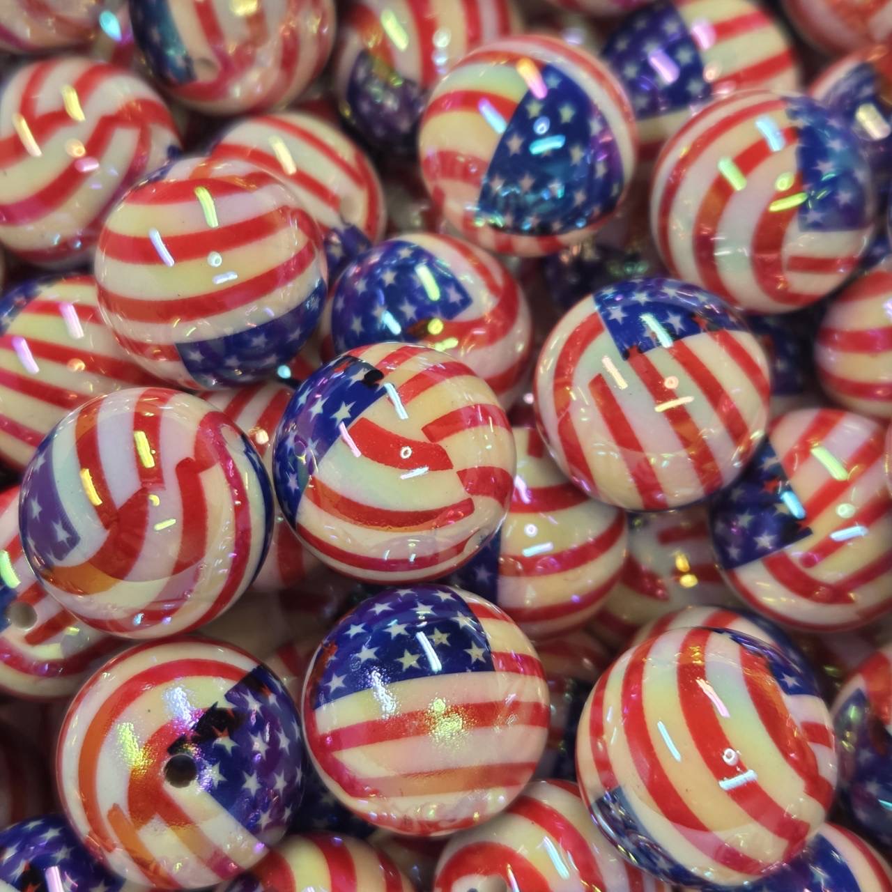 Old Glory 20mm Acrylic Beads