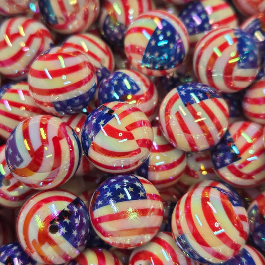 Old Glory 20mm Acrylic Beads