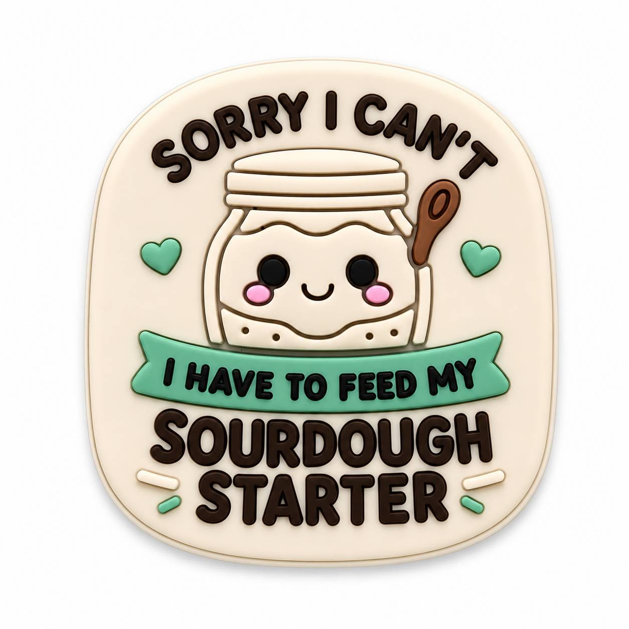Sourdough starter silicone focal bead with baking themed design for beadable pens keychains and DIY crafts