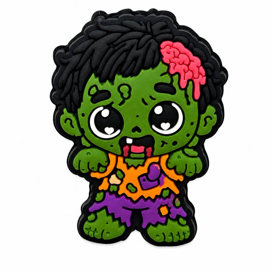 Cute zombie silicone focal bead for beadable pens, keychains, badge reels and Halloween crafts