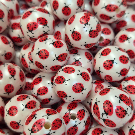 Ladybug Garden 20mm Acrylic Beads