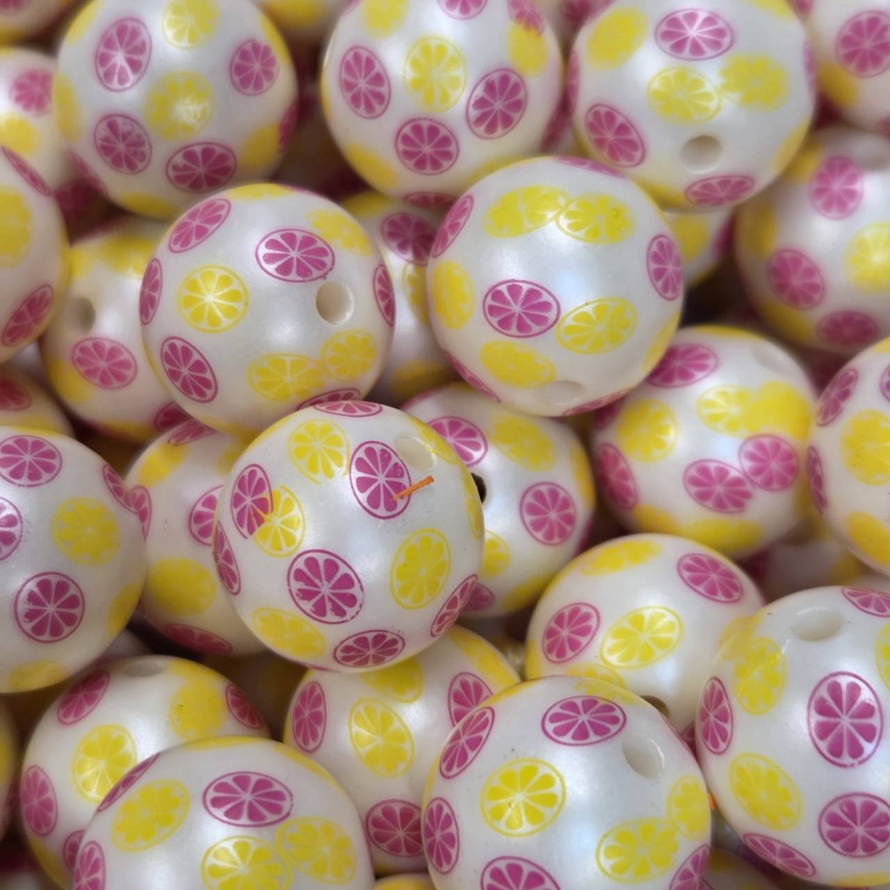 Pink Lemonade 20mm Acrylic Beads