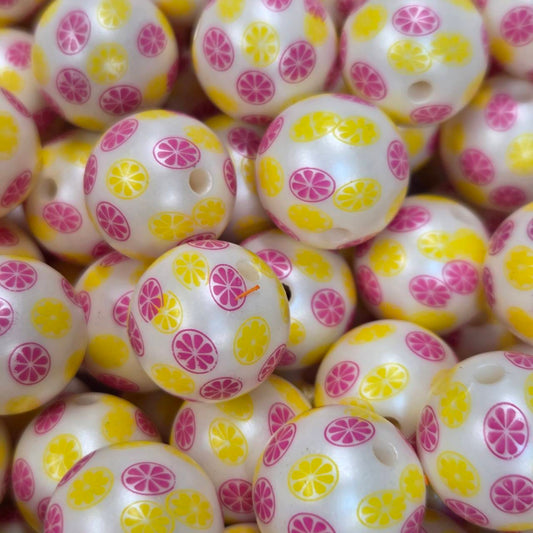 Pink Lemonade 20mm Acrylic Beads