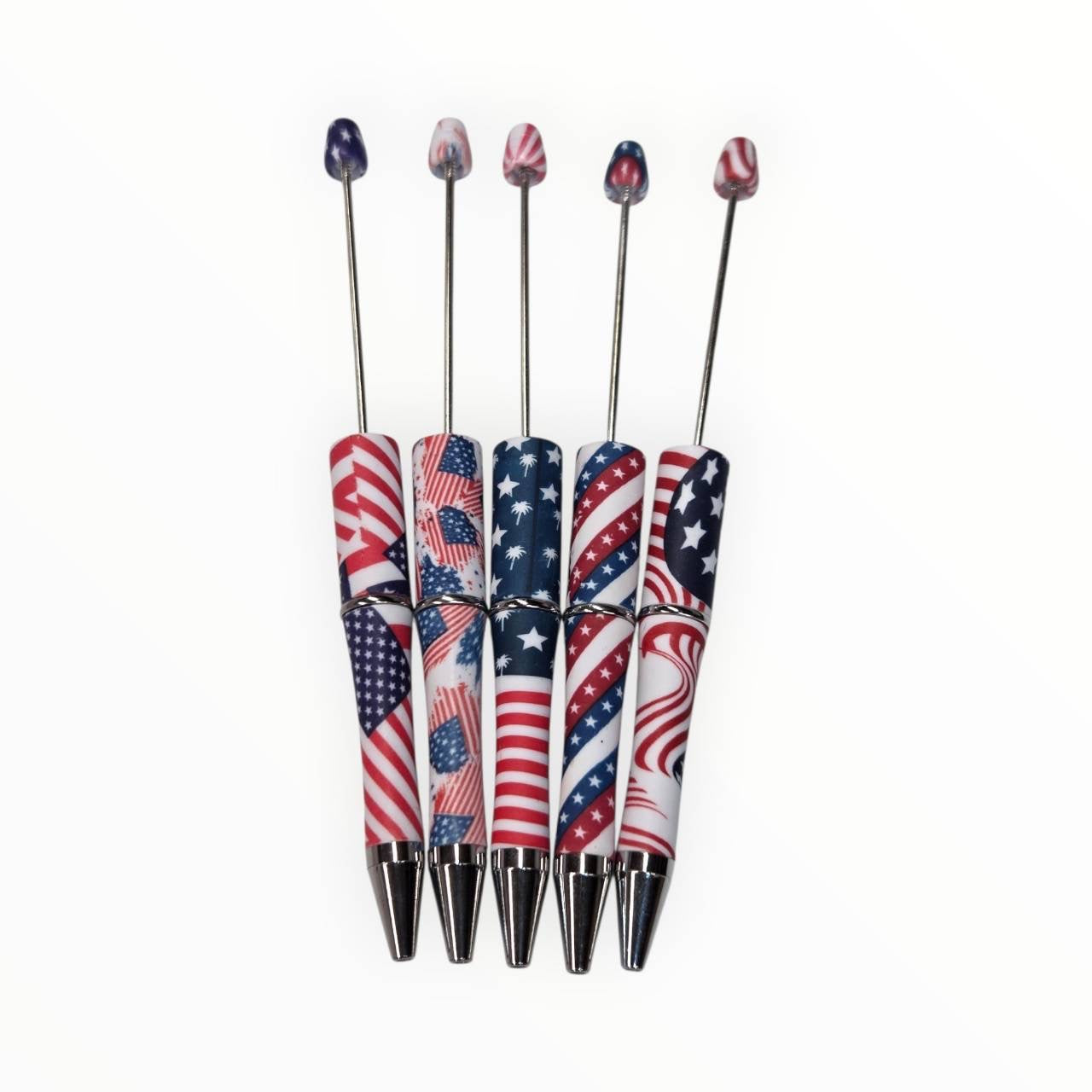 Patriotic Beadable Pen Packs (5 Count)