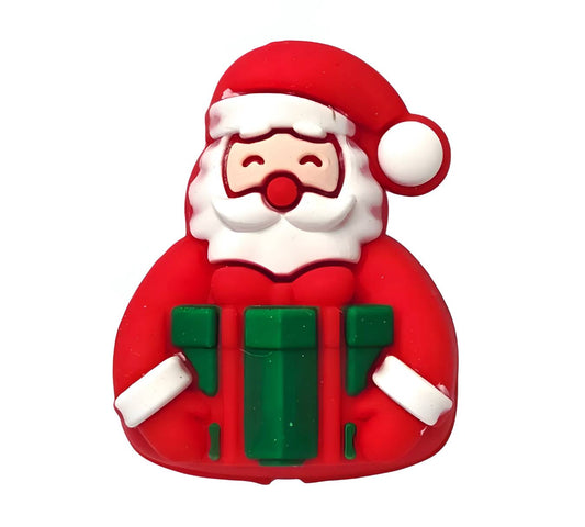 3D Green Present Santa Focal Beads