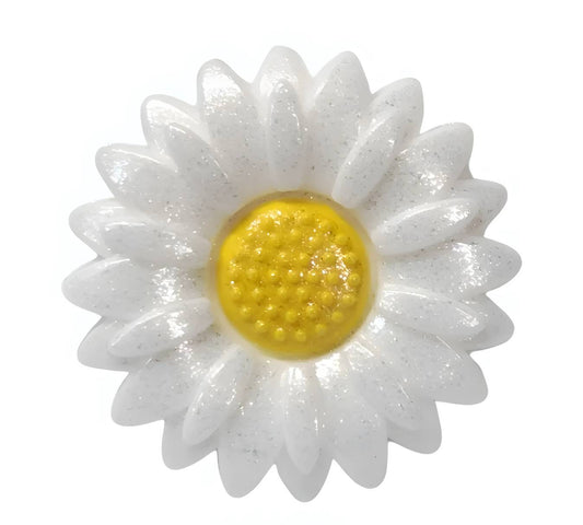 White Opal Daisy 30mm Focal Bead