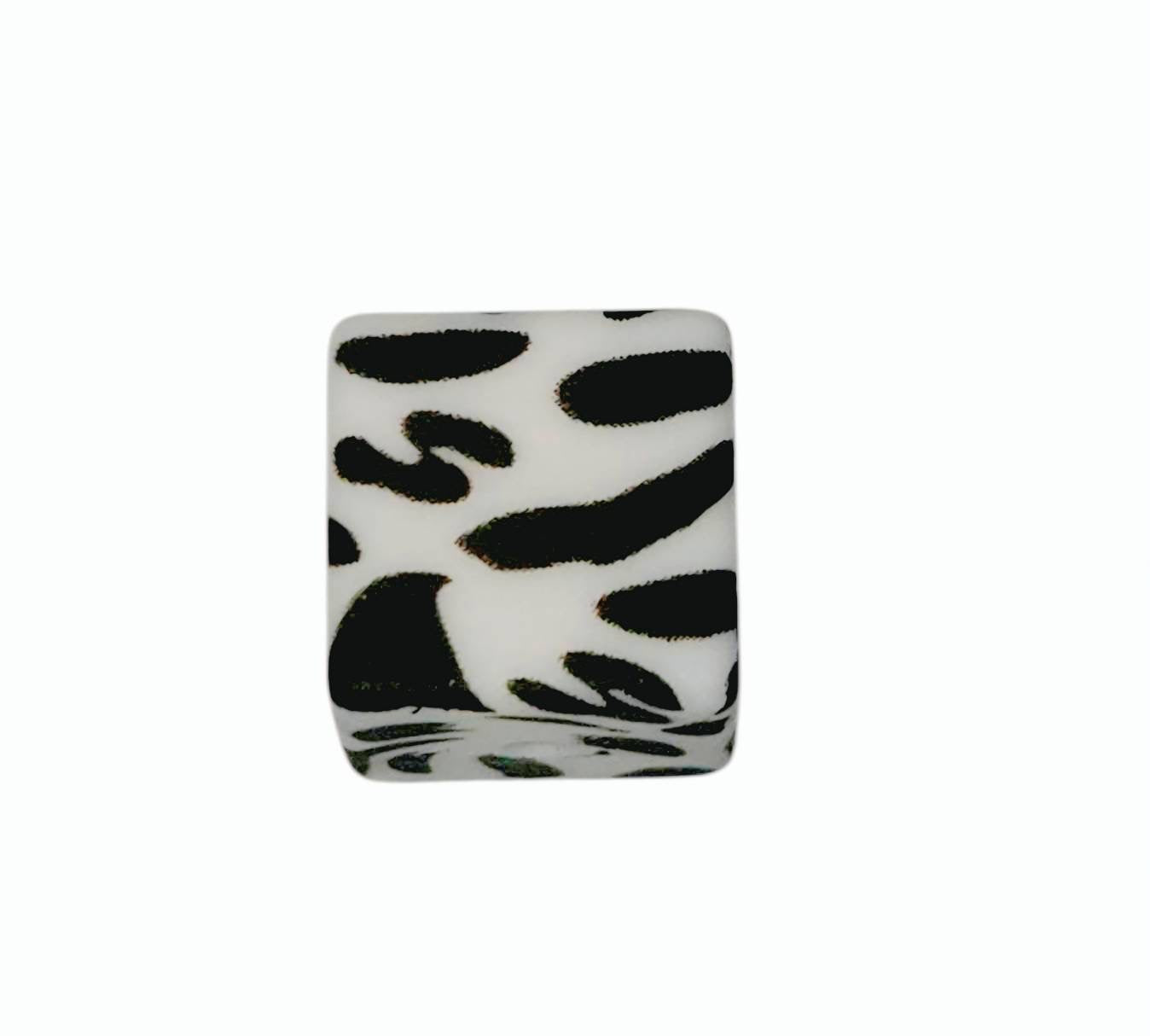 Square Cow Print Silicone Beads