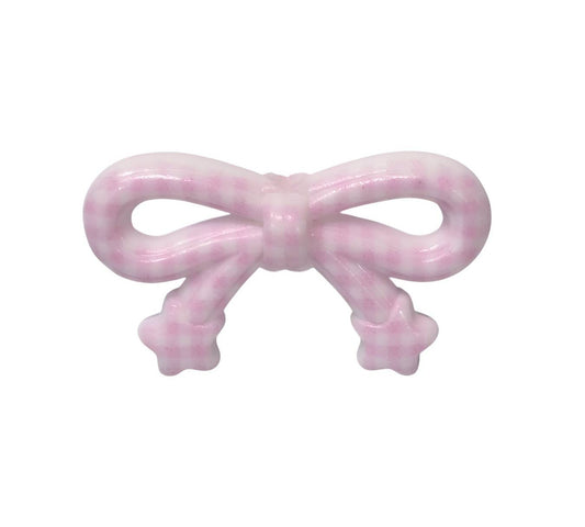 Pink Plaid Bow Beads