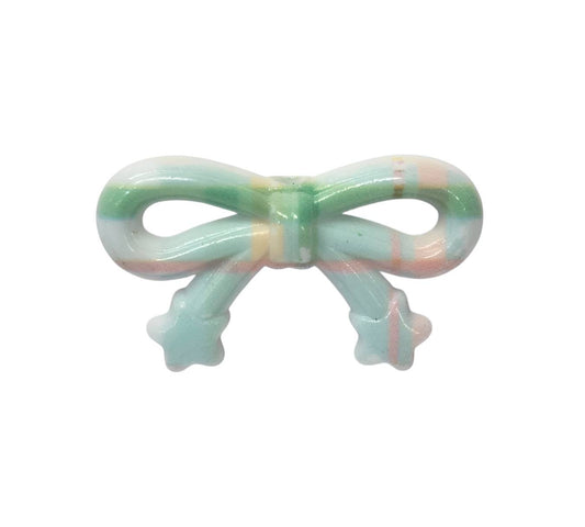 Pastel Plaid Acrylic Bow Beads