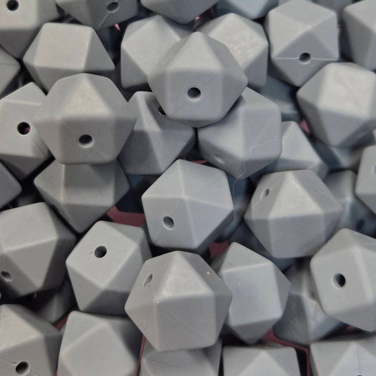 Pebble Stone Hexagon Silicone Beads
