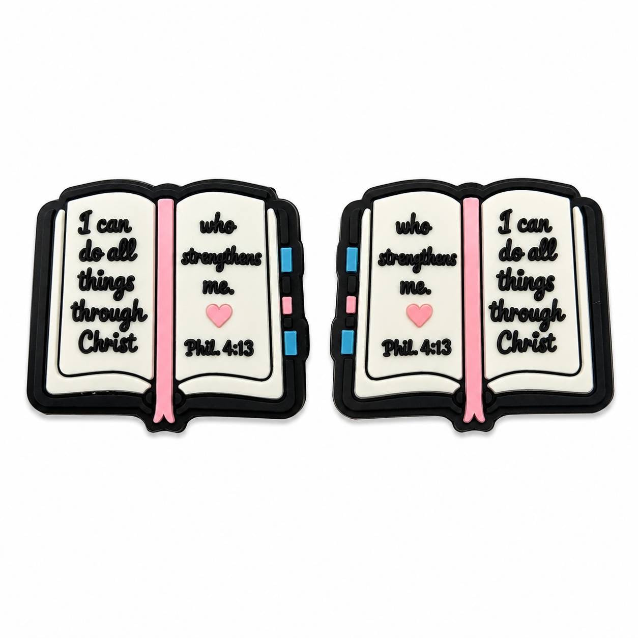 I Can Do All Things Through Christ Christian Bible Silicone Focal Bead Philippians 4:13 Double Sided