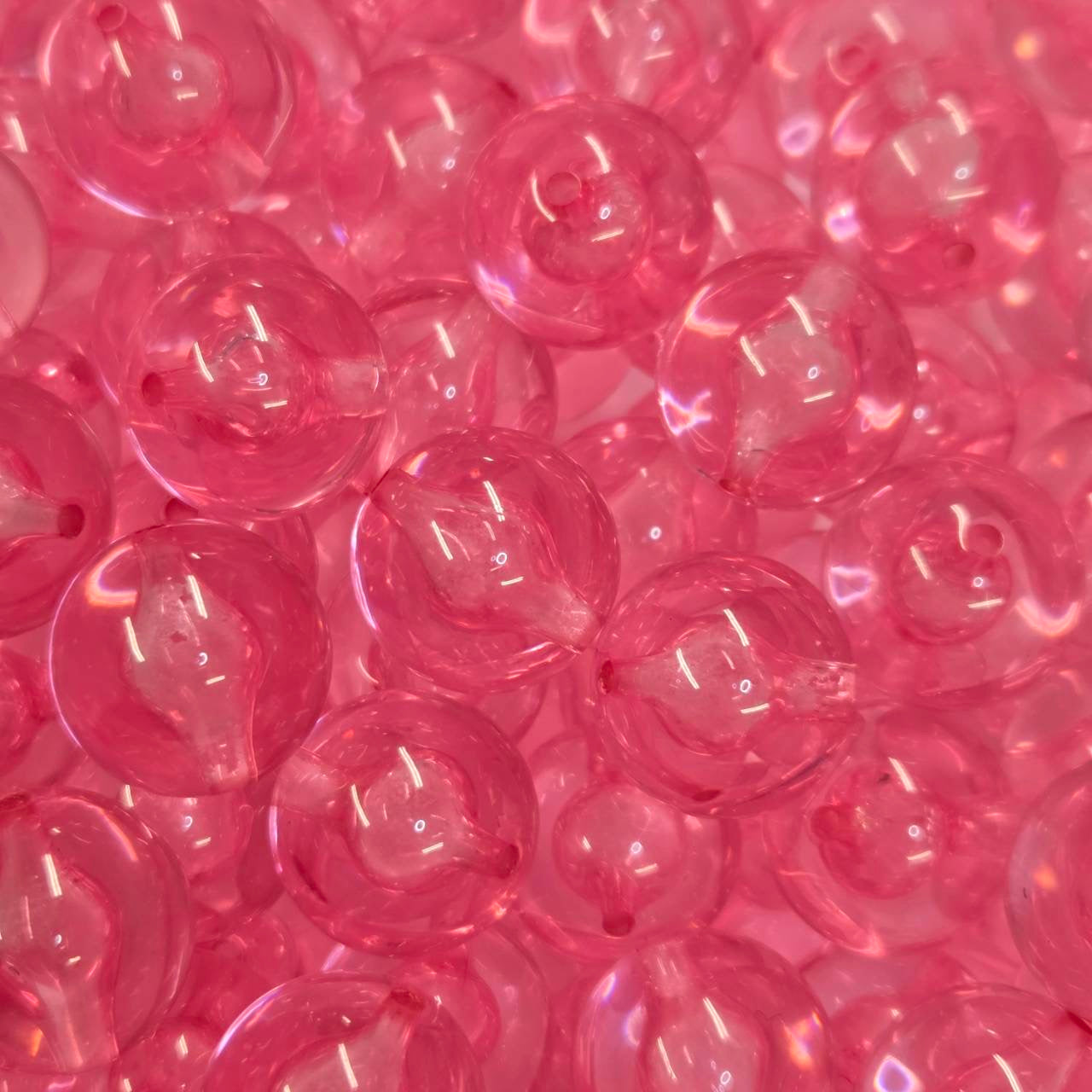 20mm transparent pink bubble acrylic bead