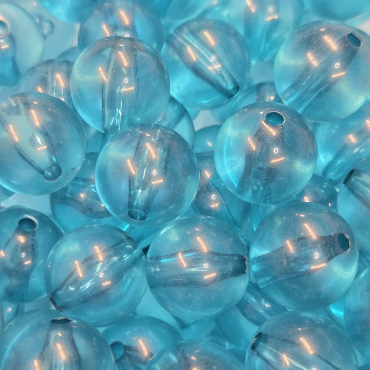 20mm transparent aqua bubble acrylic bead
