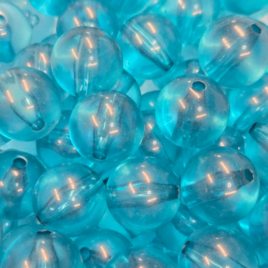 20mm transparent aqua bubble acrylic bead