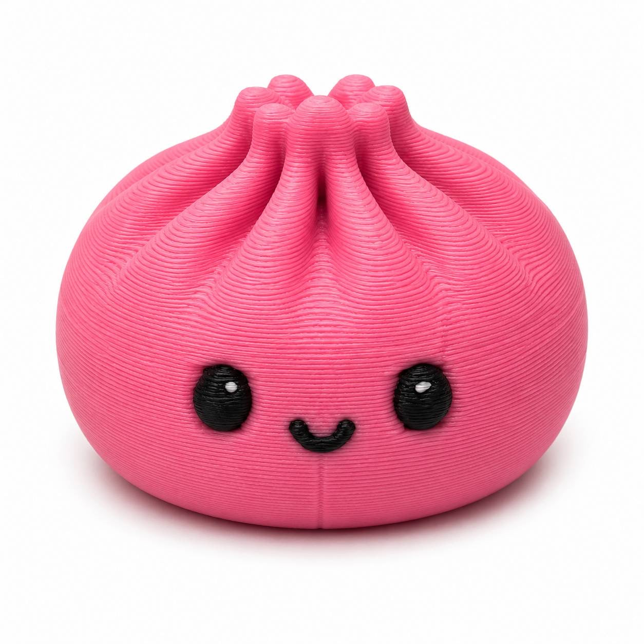Cute Pink Kawaii Dumpling Pen Palz 3D Printed Bead by Bailey's Beads