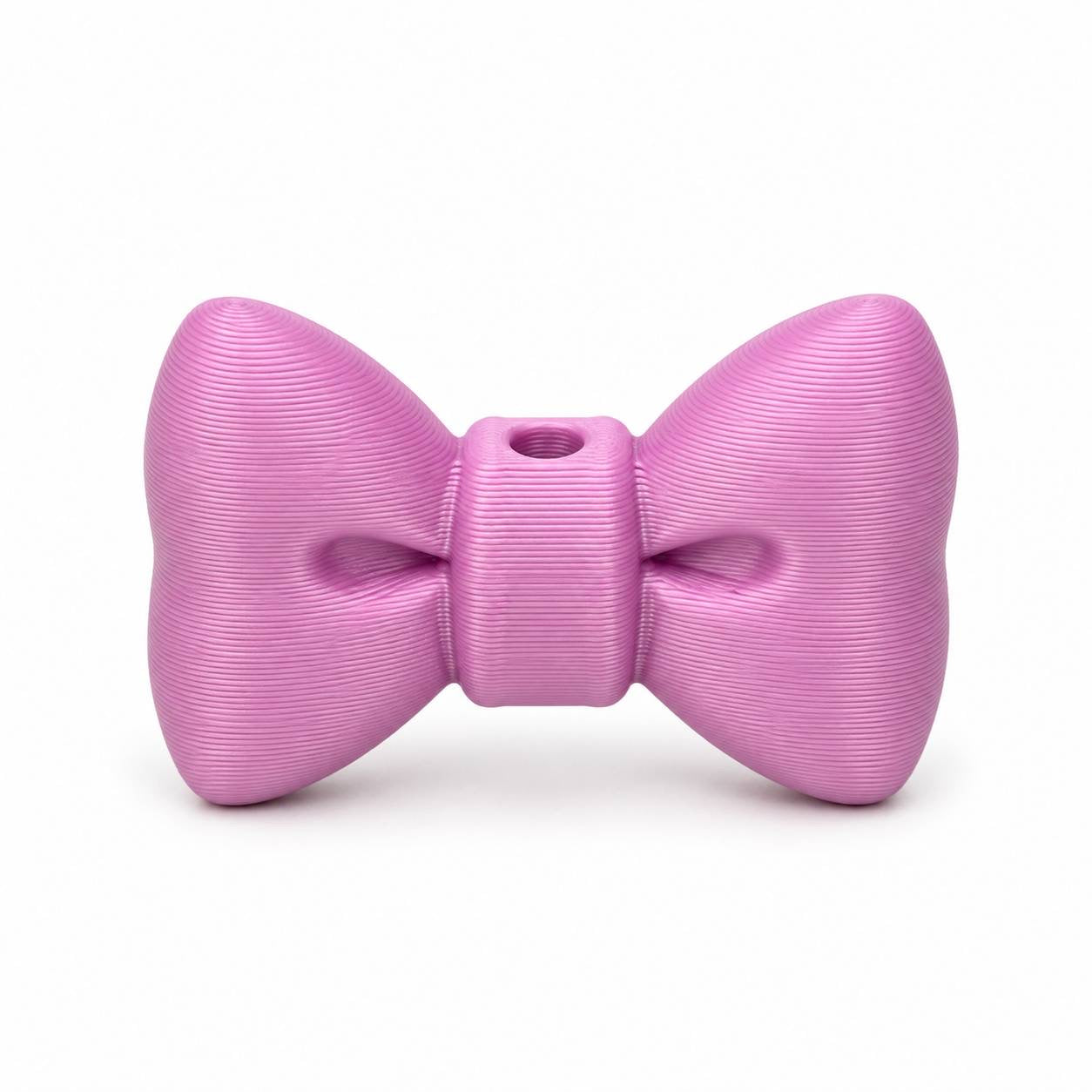 Pink 3D printed bow embellishment for DIY crafts, bead projects, badge reels, keychains, and handmade accessories