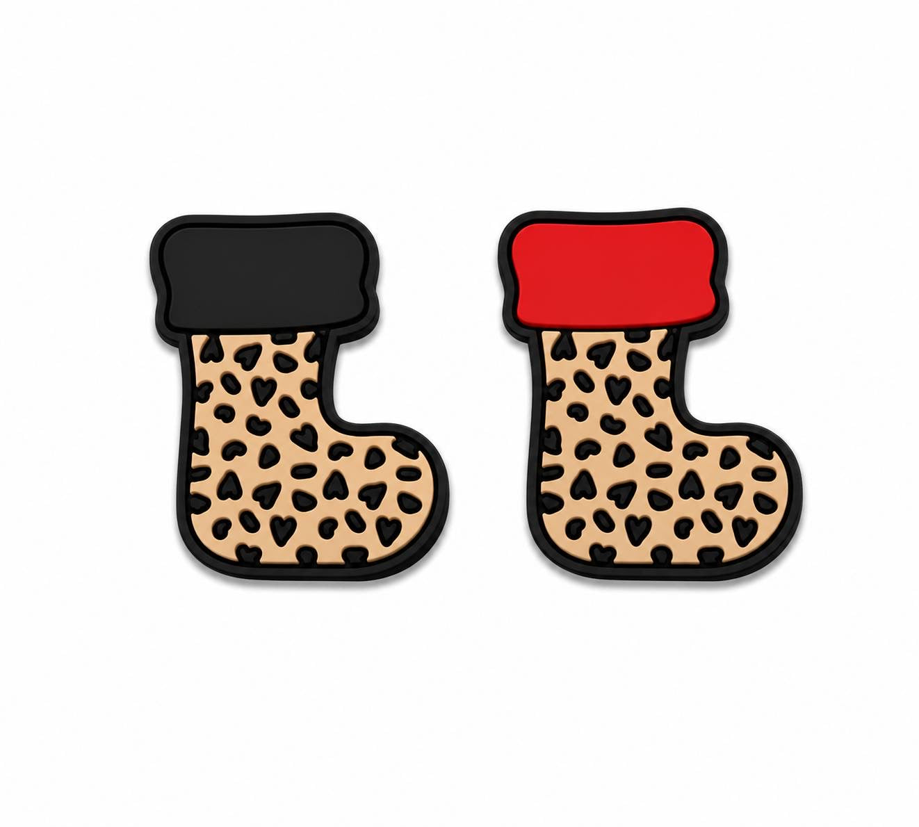 Leopard Christmas Stocking Silicone Focal Bead | Exclusive Design