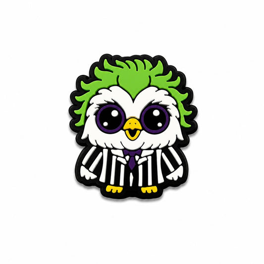 Stripe Owl Exclusive Silicone Focal Bead
