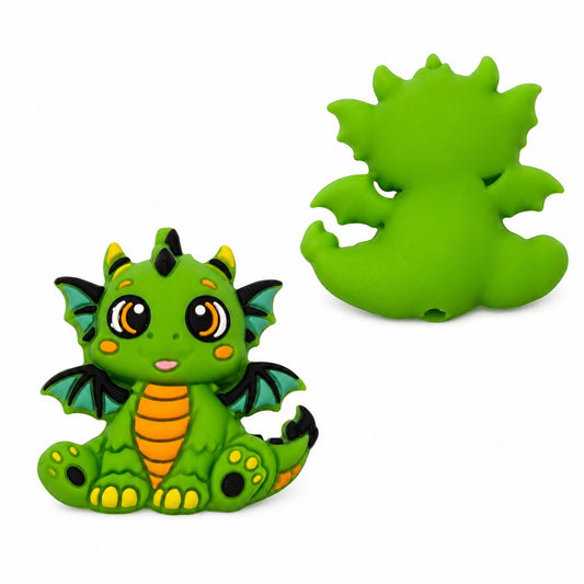 LimeTwist Dragon Silicone Focal Bead (Exclusive Design by Bailey's Beads)