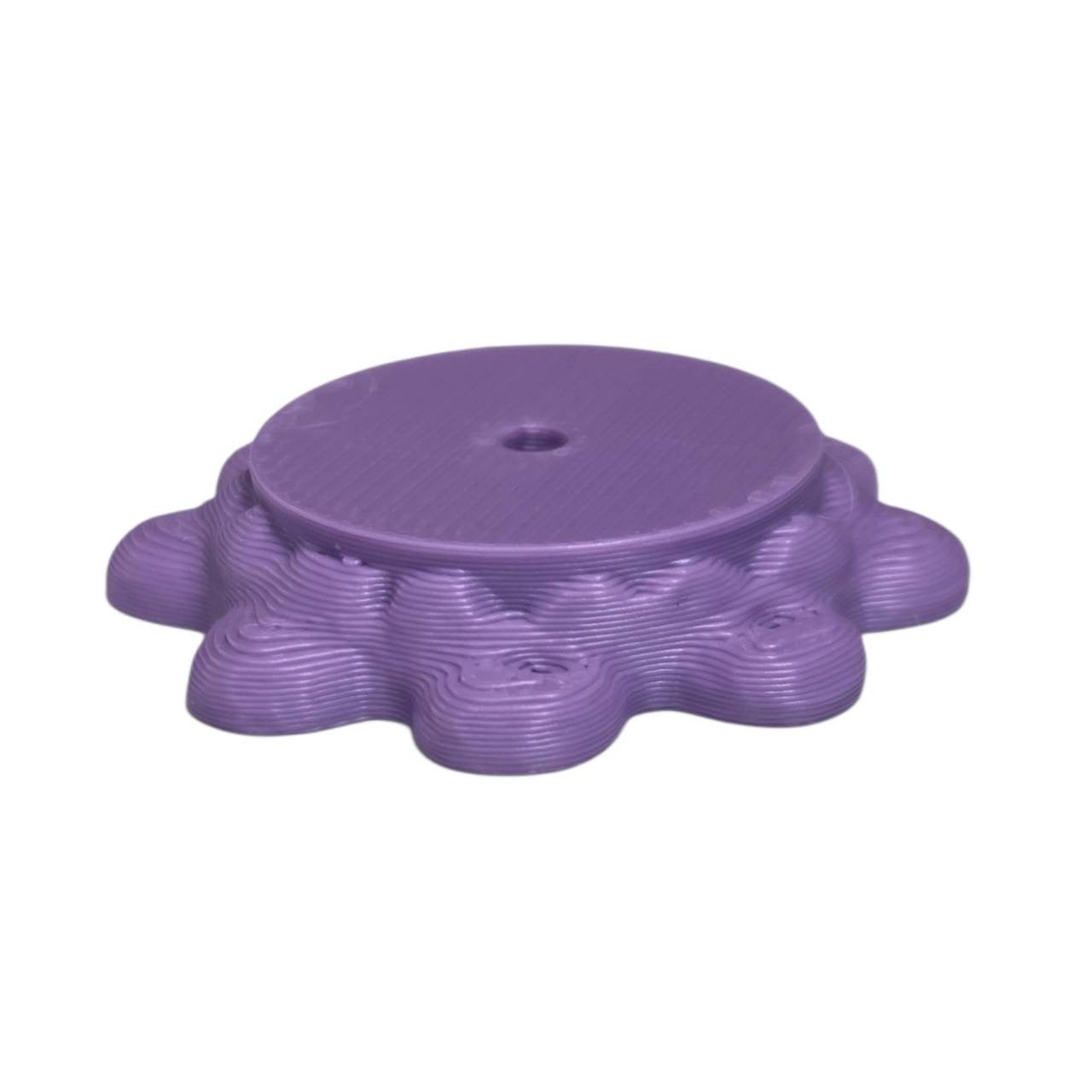 Purple Drip Palz Pad 3D printed base bead with flat platform for stacking beads
