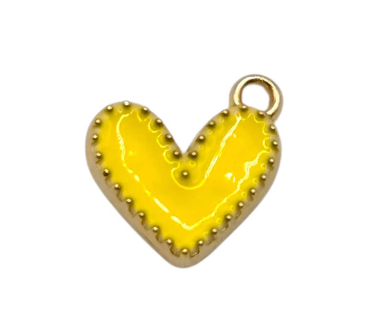 Lemon Drop Heart Charms