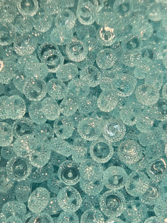 Aqua Rhinestone Abacus 12mm Beads