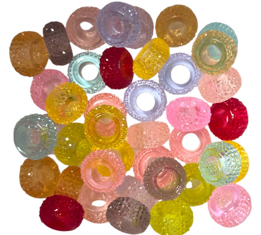 12mm Large Hole Abacus Rhinestone Mix