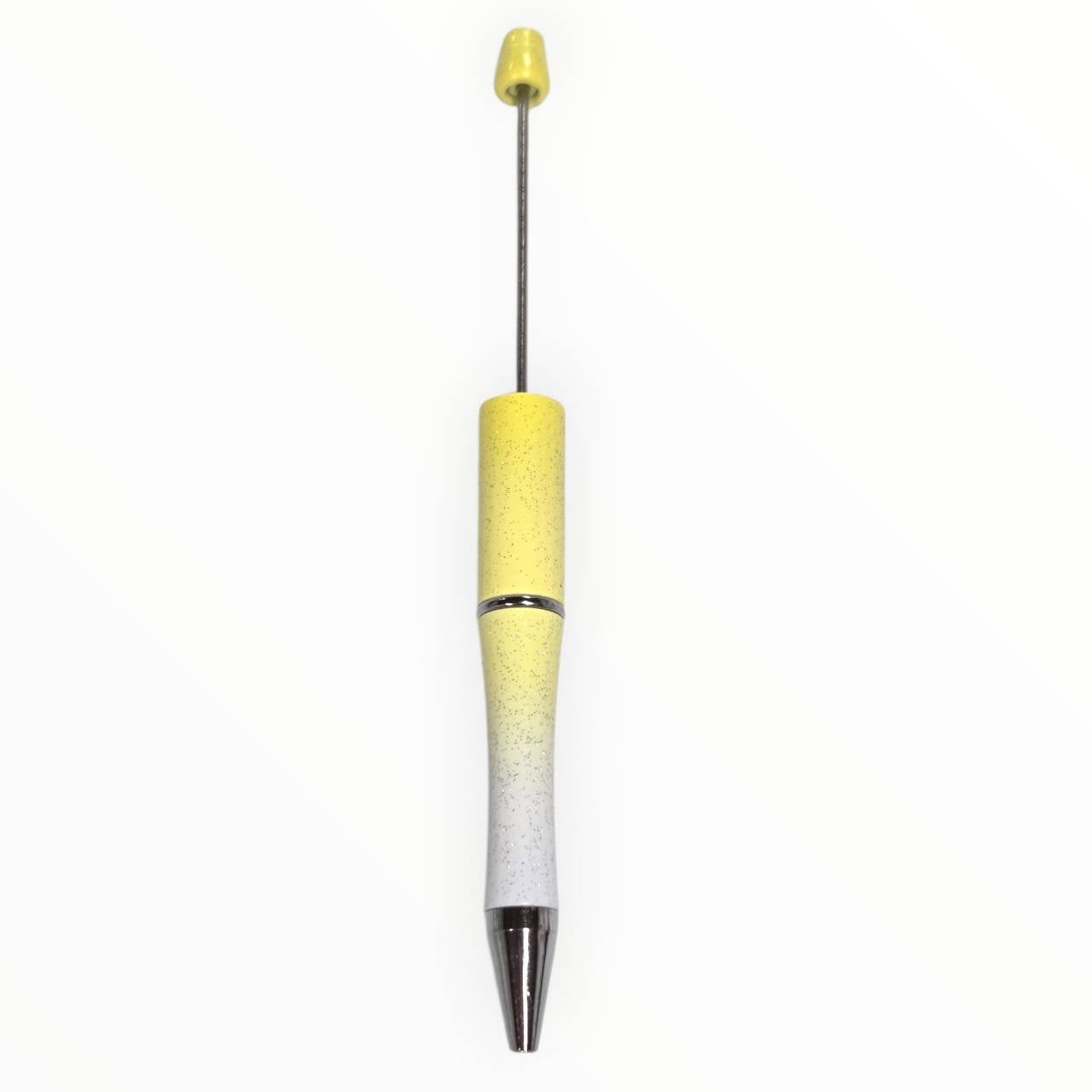 Lemon Drop Ombre beadable pen with a yellow-to-white glitter finish and gunmetal hardware for DIY beaded pen projects.