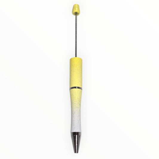 Lemon Drop Ombre beadable pen with a yellow-to-white glitter finish and gunmetal hardware for DIY beaded pen projects.