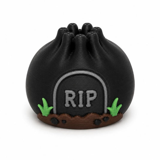 Midnight Rest In Peace Dumpling Pen Palz 3D Printed Bead