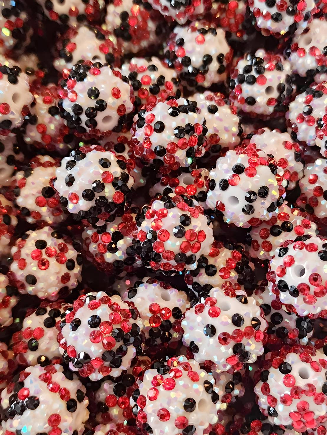 **WHOLESALE** Crimson Darkness **Rhinestone** (Bubblegum Beads)