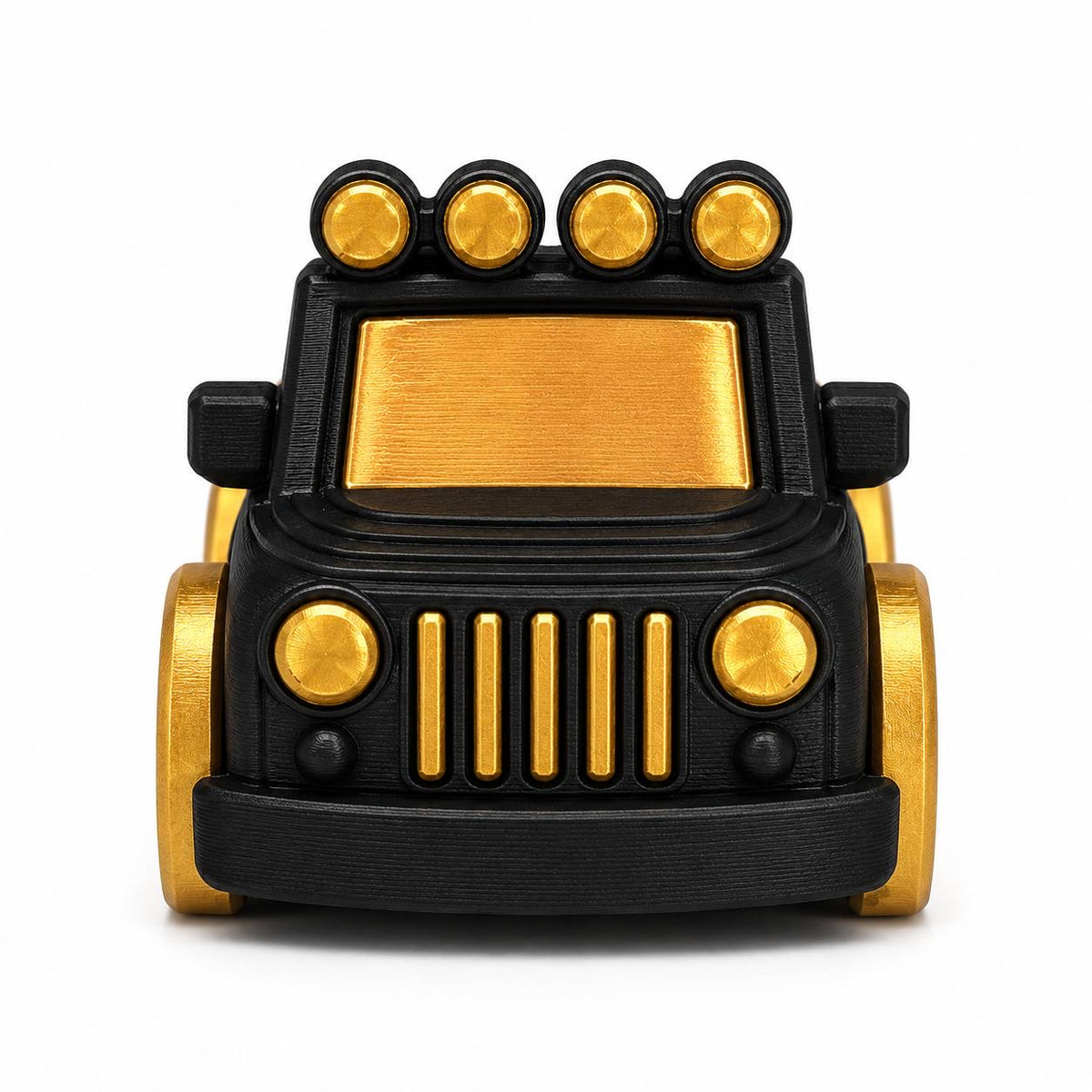 Gold Rush black and metallic gold 3D printed off-road vehicle bead