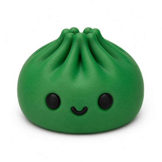 Mistletoe green Christmas Dumpling 3D printed Pen Pal bead by Bailey’s Beads