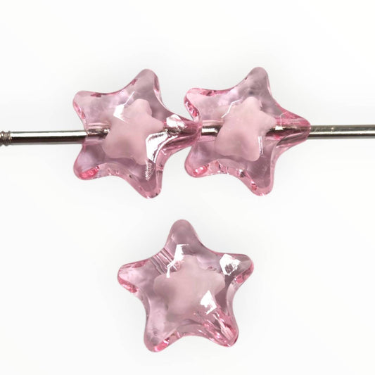 Rose Quartz Star – 15mm Acrylic Bead