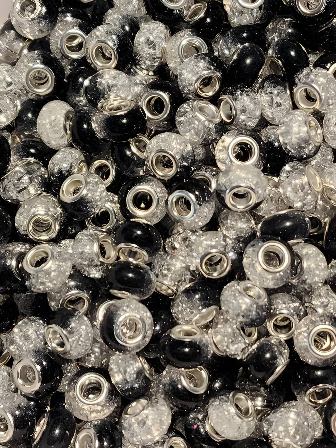 2 Tone Back/White Crackle (Large Hole Spacers)