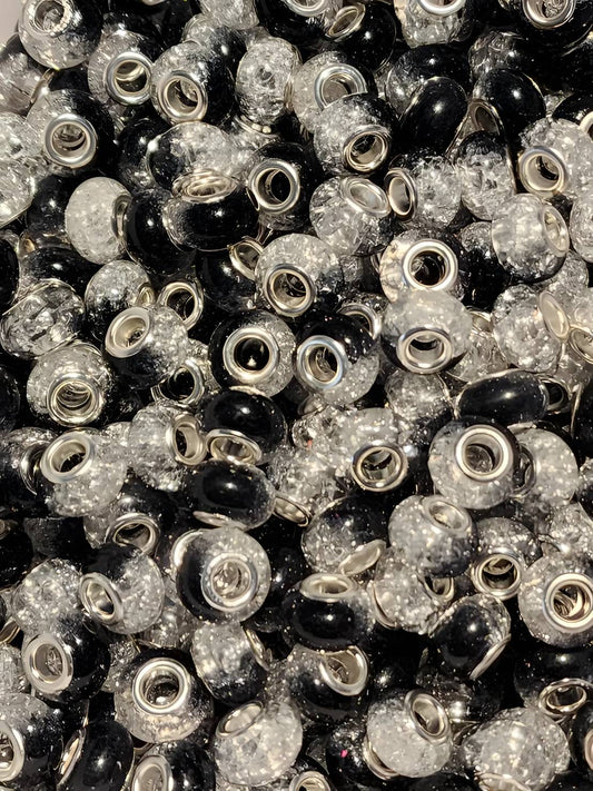 2 Tone Back/White Crackle (Large Hole Spacers)