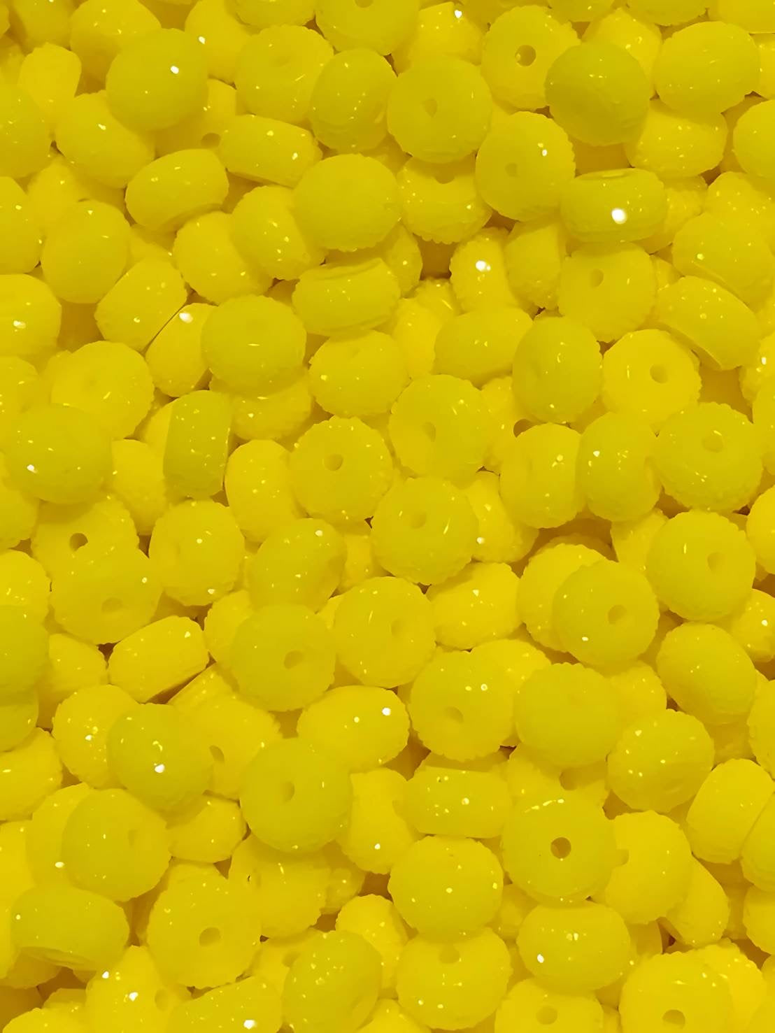 Neon Yellow Rhinestone Abacus 12mm Beads