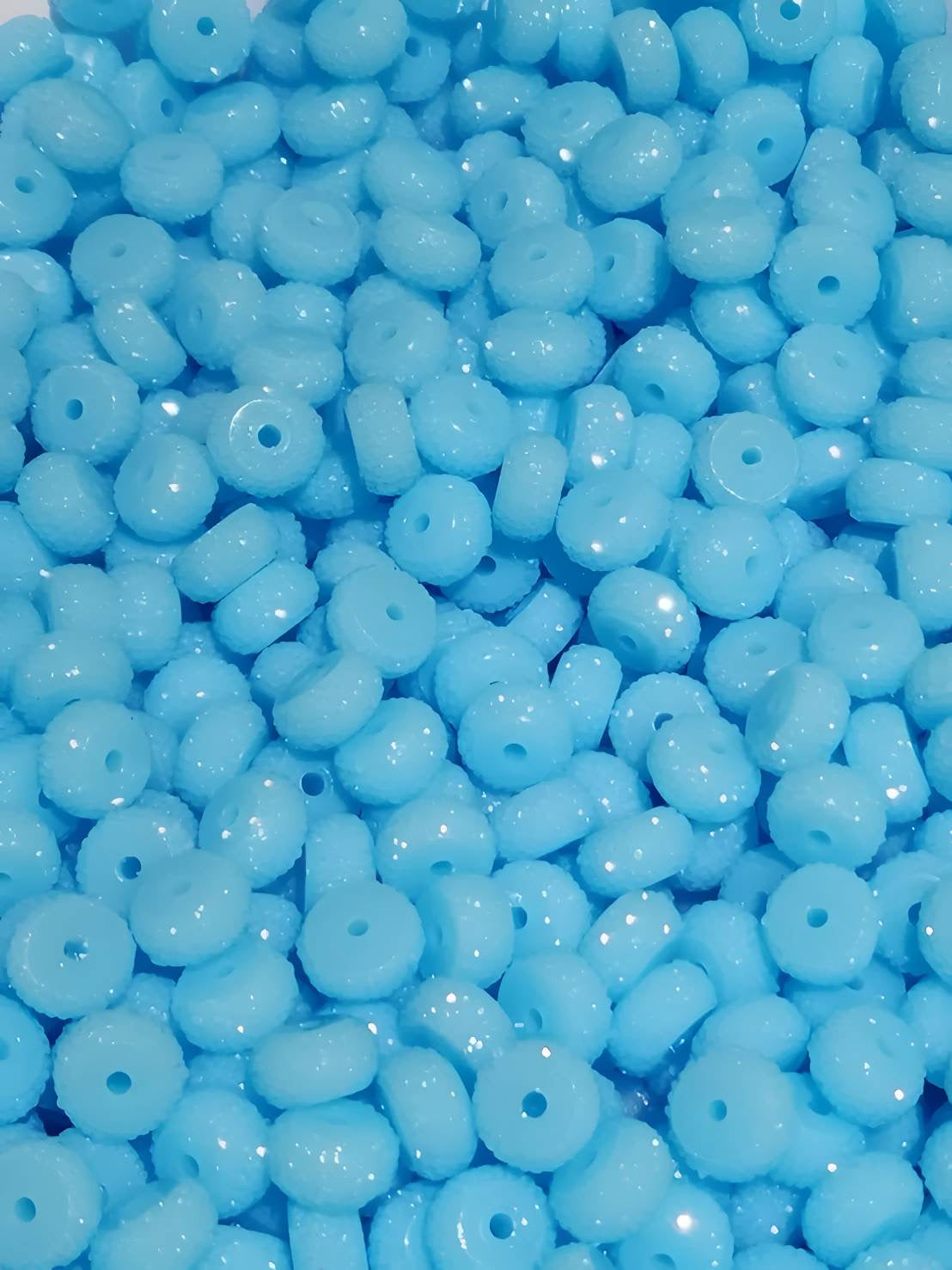Neon Blue Rhinestone Abacus 12mm Beads