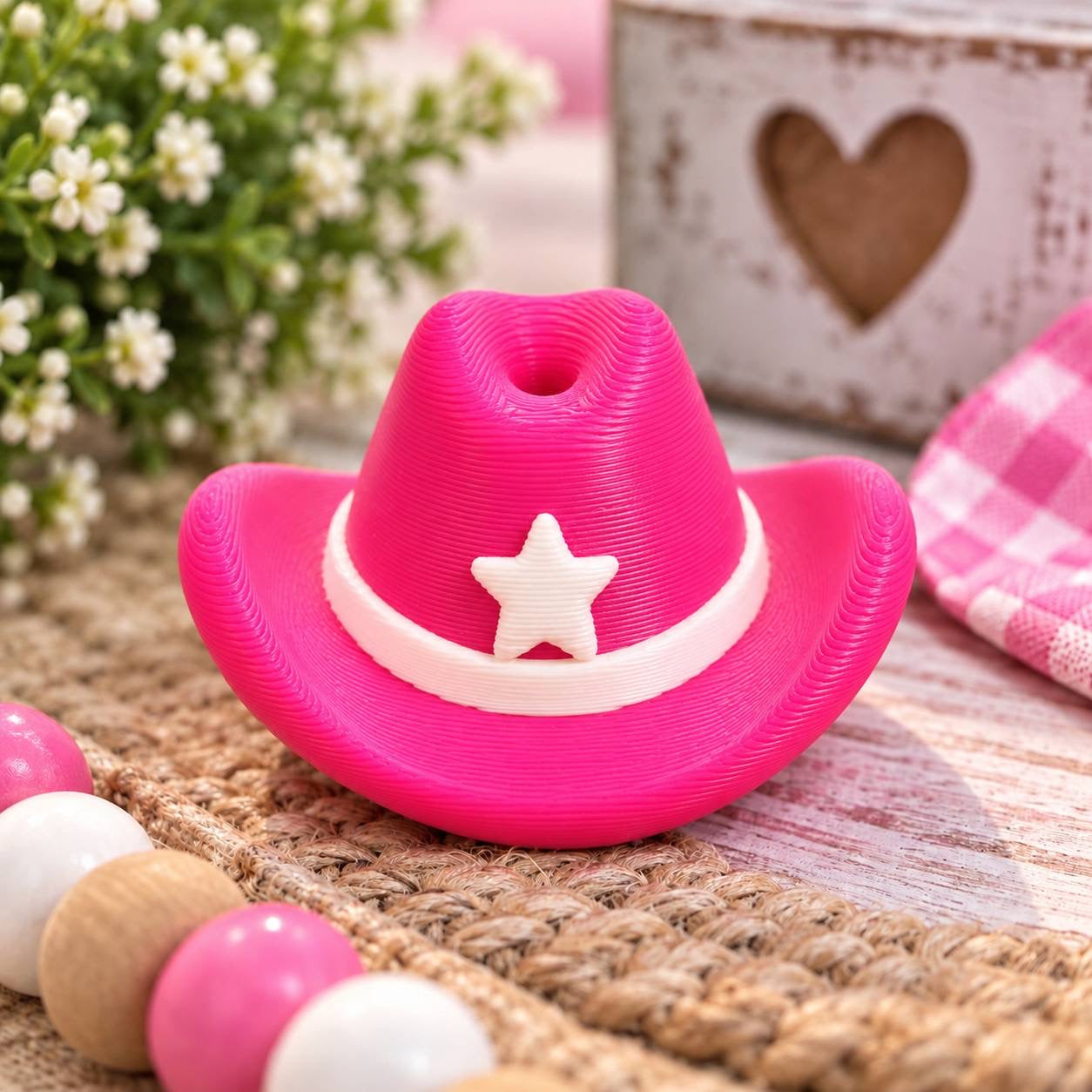 Pink Rodeo – 3D Printed Cowgirl Hat Bead
