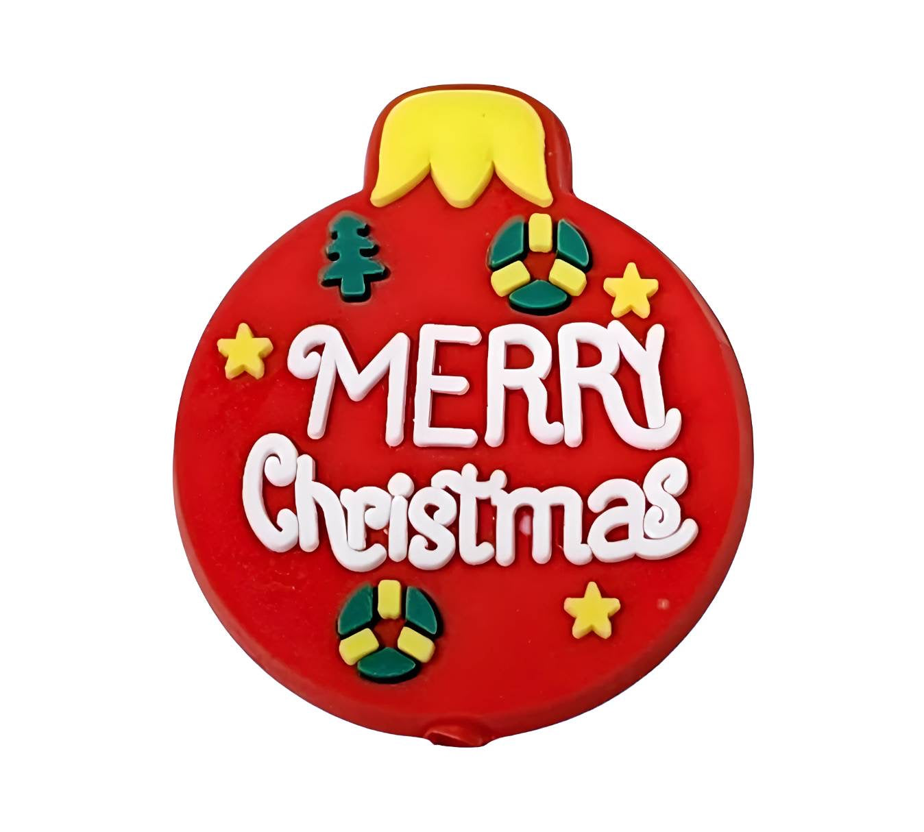 Merry Christmas Ball Focal Beads
