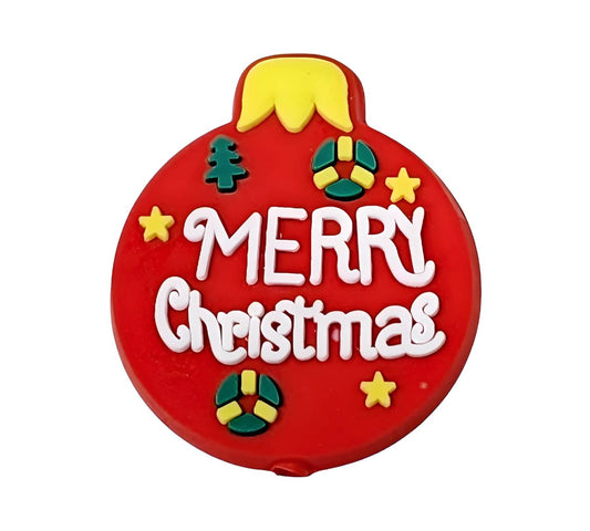 Merry Christmas Ball Focal Beads